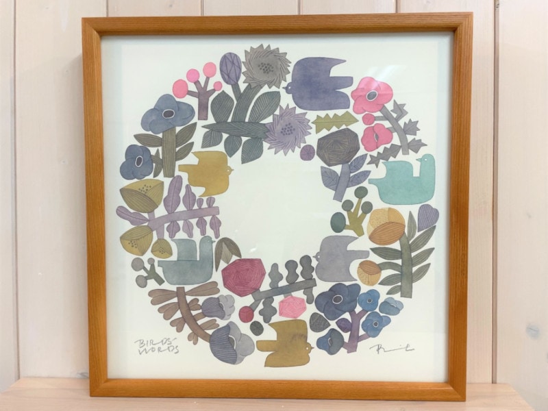 ポスター　30CM　SHABBY WREATHE／BIRDS’ WORDS