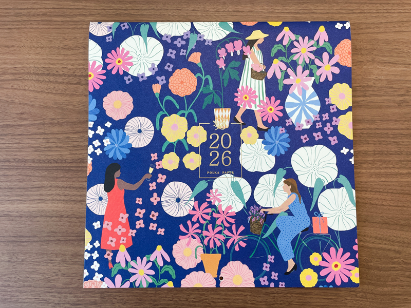 ウォールカレンダー2026　30×30cm　Polka Paper／Putinki