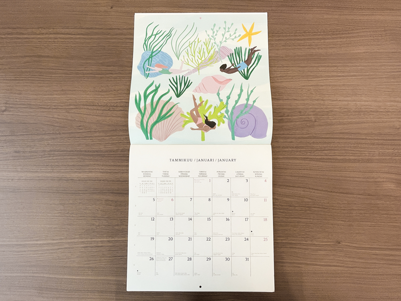 ウォールカレンダー2026　30×30cm　Polka Paper／Putinki