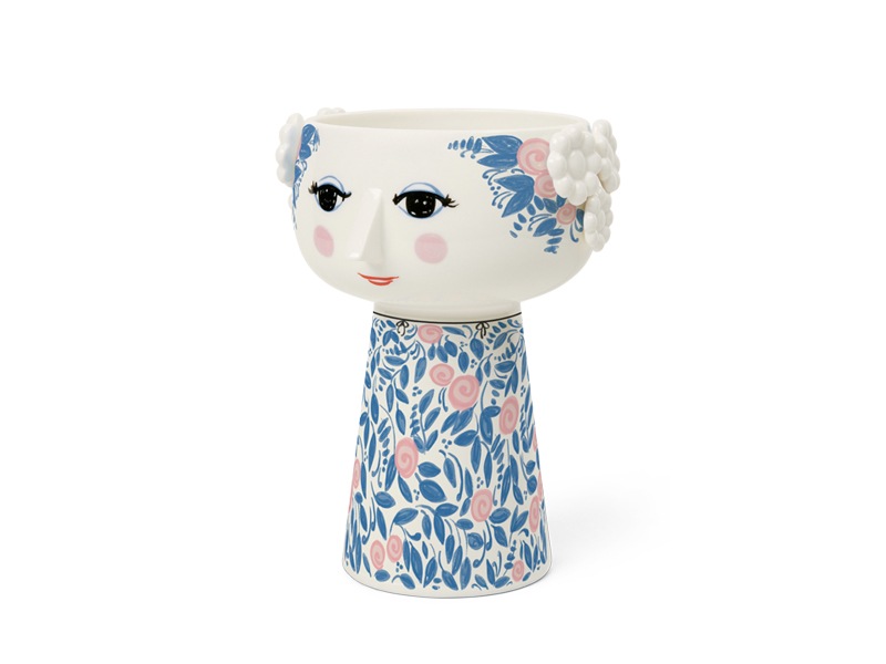 エヴァ　フラワーベース　ブルー／ローズ