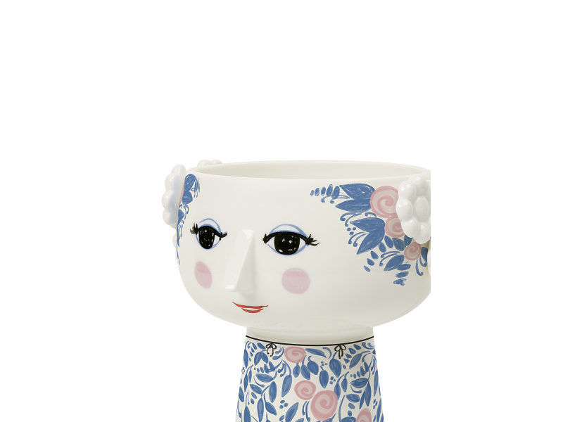 エヴァ　フラワーベース　ブルー／ローズ