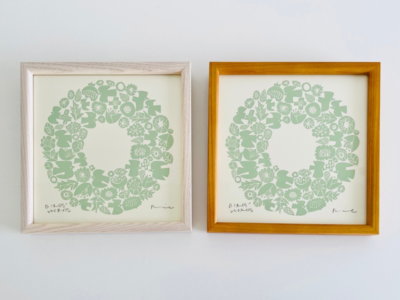 シルクスクリーン　20CM　WREATH（クリーム／ミストグリーン）／BIRDS’ WORDS