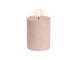 LED pillar candle, Beige, Rustic　　7,8x10 cm　/UYUNI