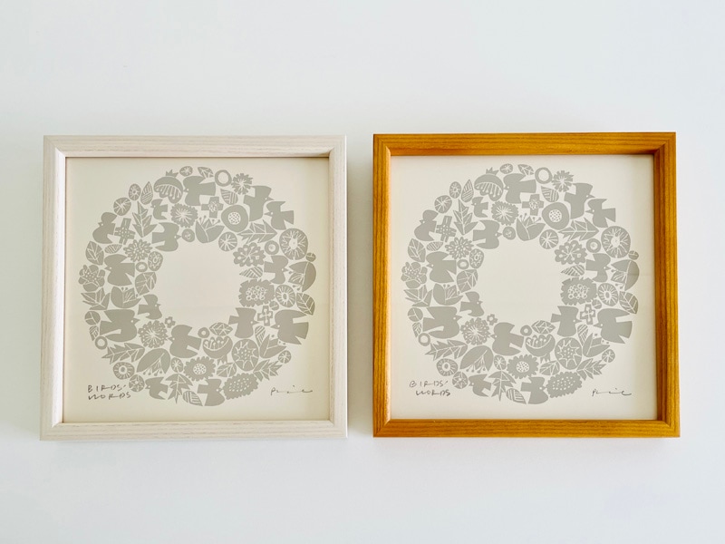 シルクスクリーン　20CM　WREATH（アイボリー／グレージュ）／BIRDS’ WORDS