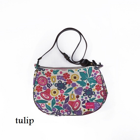 撥水加工生地ショルダーバッグ／pink india