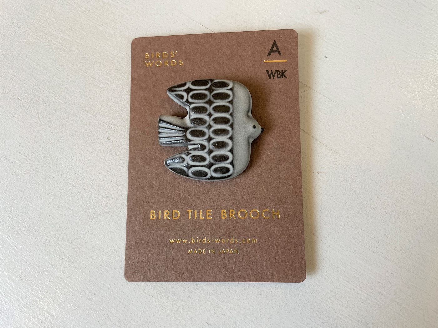 BIRD TILE BROOCH/BIRDS' WORDS