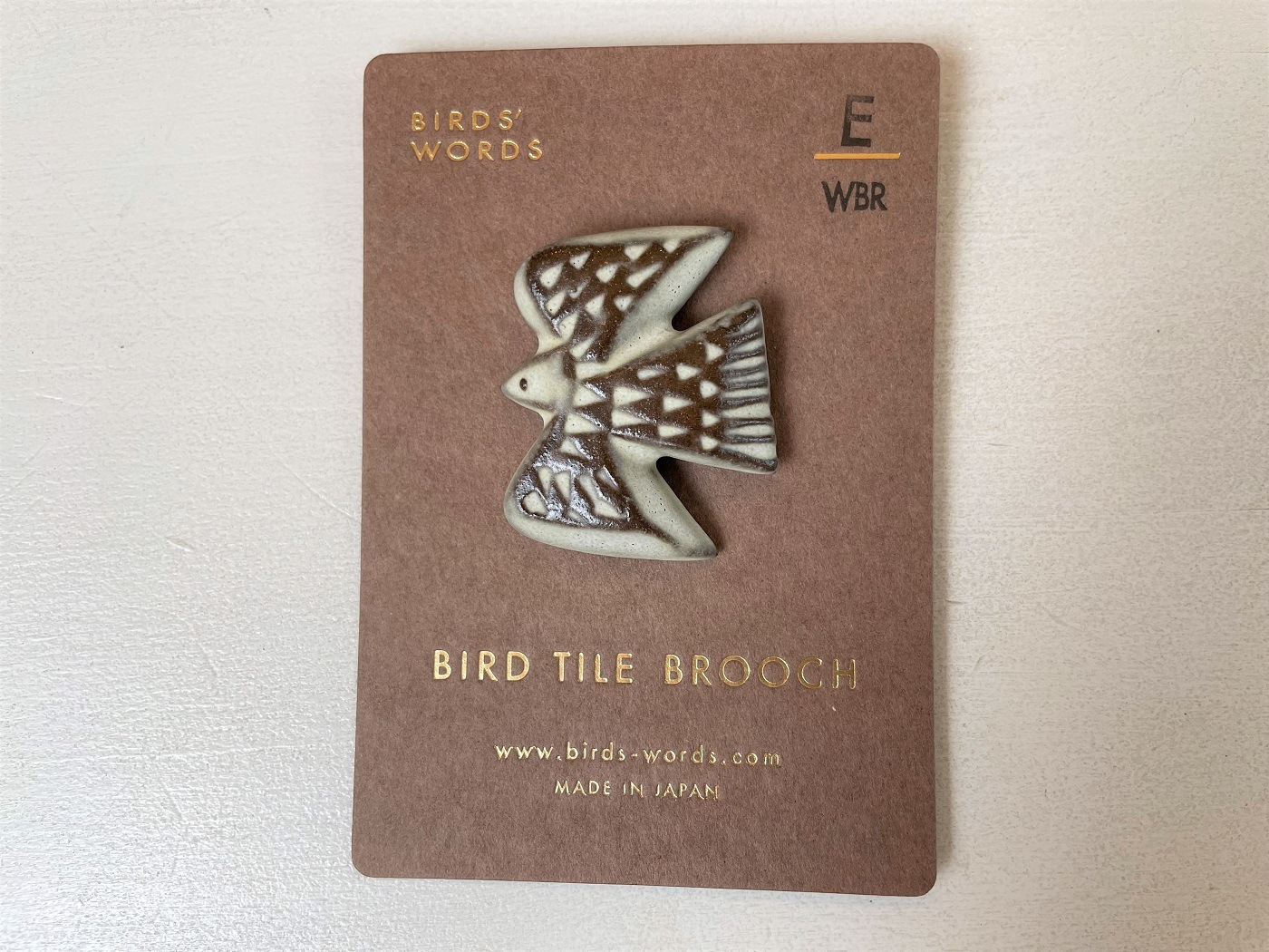 BIRD TILE BROOCH/BIRDS' WORDS