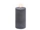 LED pillar candle, Grey, Rustic, 7.8x15 cm　/UYUNI