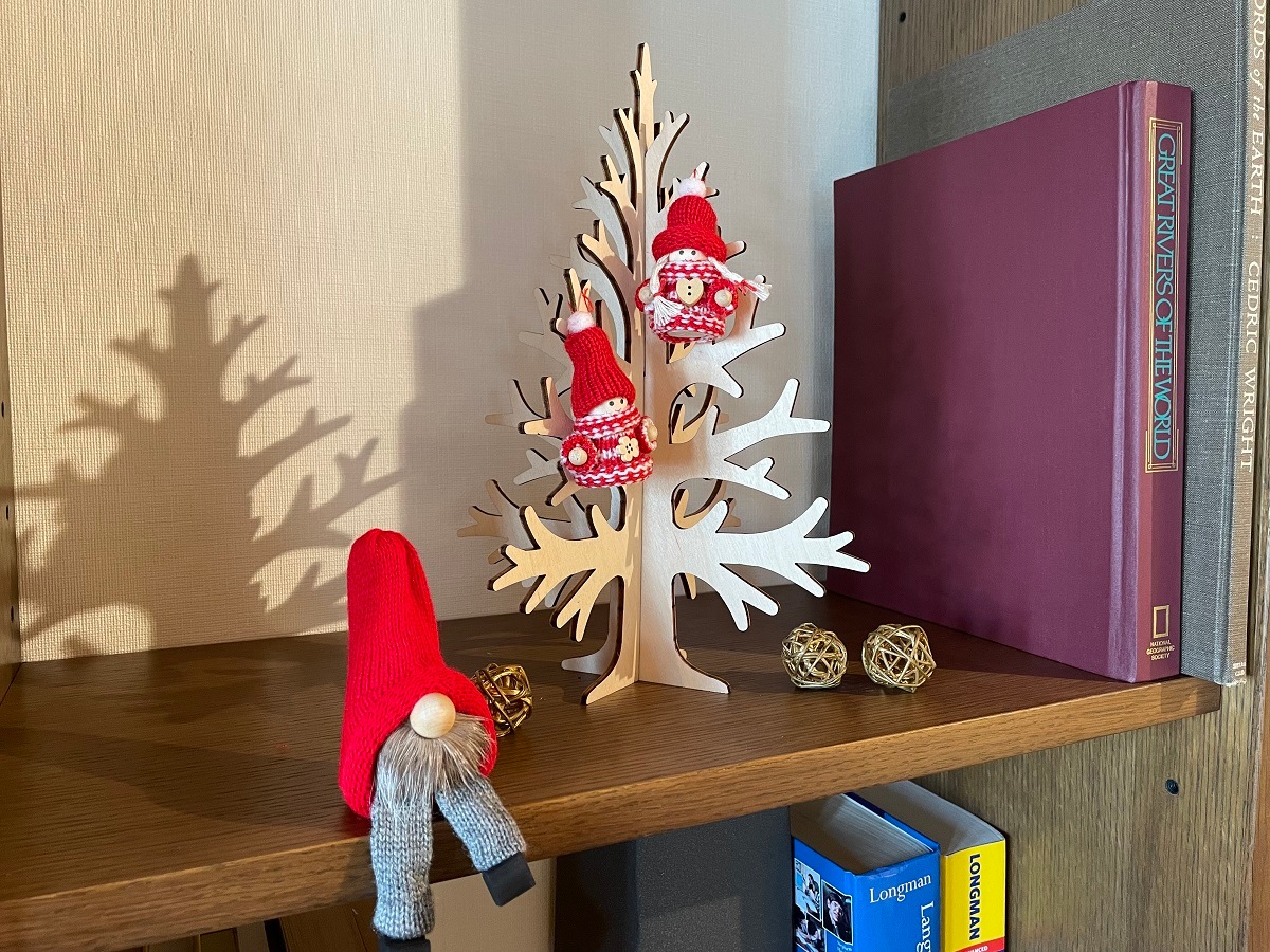 ウール製オーナメント　ニット帽のカップル（レッド）／Rasp社