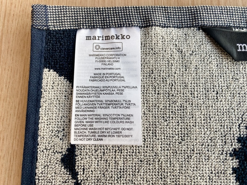 Unikko ミニタオル（ダークブルー）／marimekko