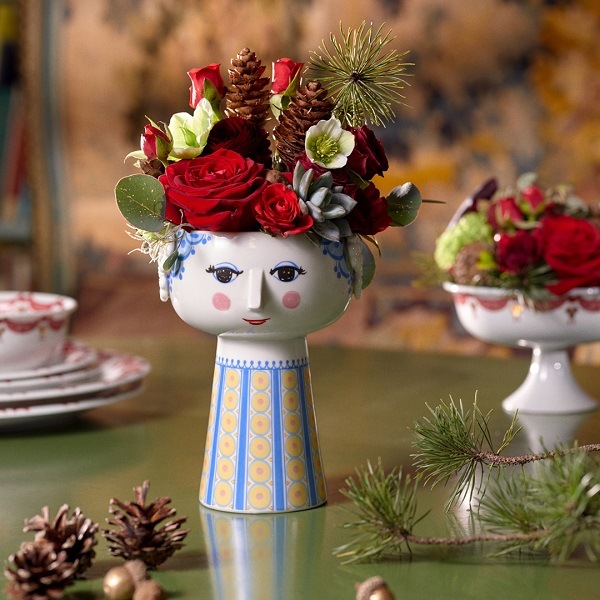 エヴァ　フラワーベース　ライトブルー