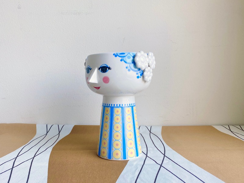 エヴァ　フラワーベース　ライトブルー