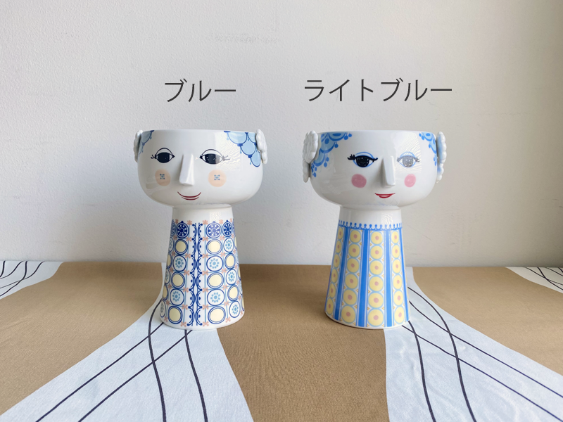エヴァ　フラワーベース　ライトブルー