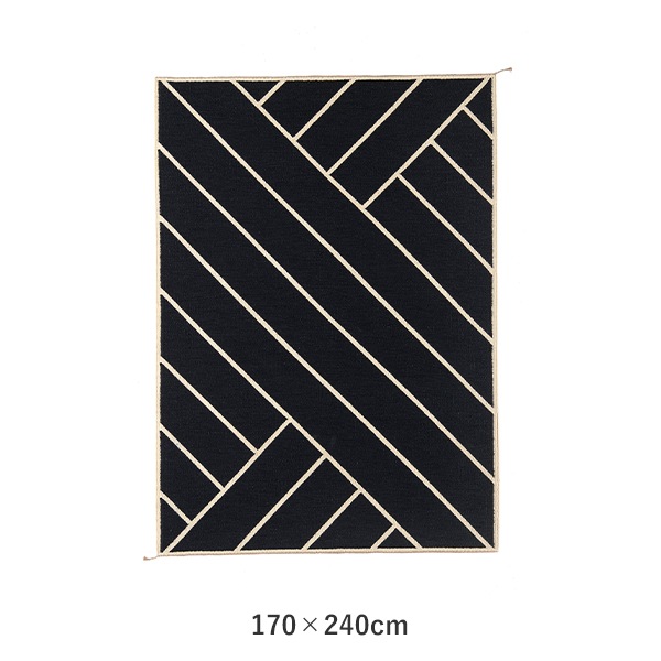 VIBEKE KLINT RUG VK-2��BLACK/WHITE��
