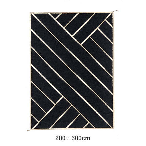 VIBEKE KLINT RUG VK-2��BLACK/WHITE��