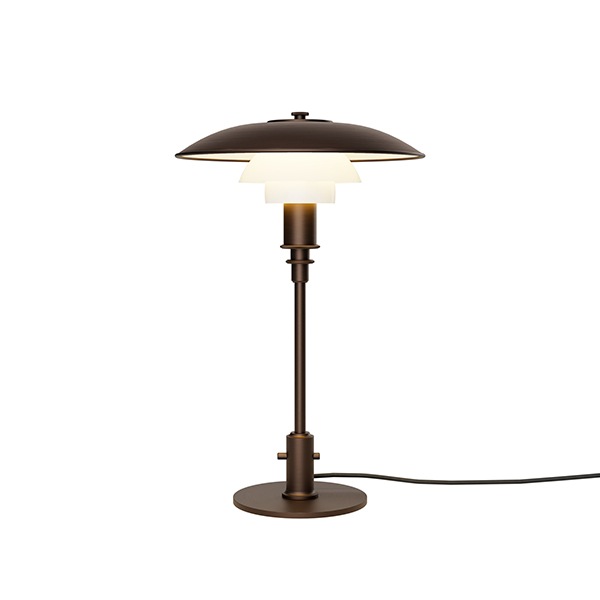 PH 3/2 Table Aged Brass Opal Table Lamp