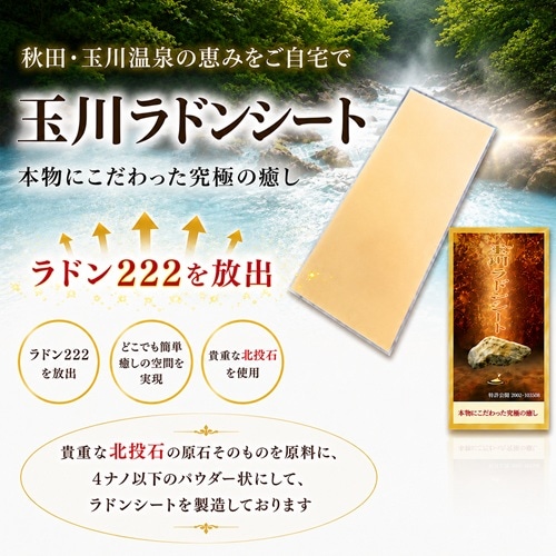 【希少】玉川北投石 ラドン222 木製ケース・冊子付き 北投石（玉川温泉シリーズ）