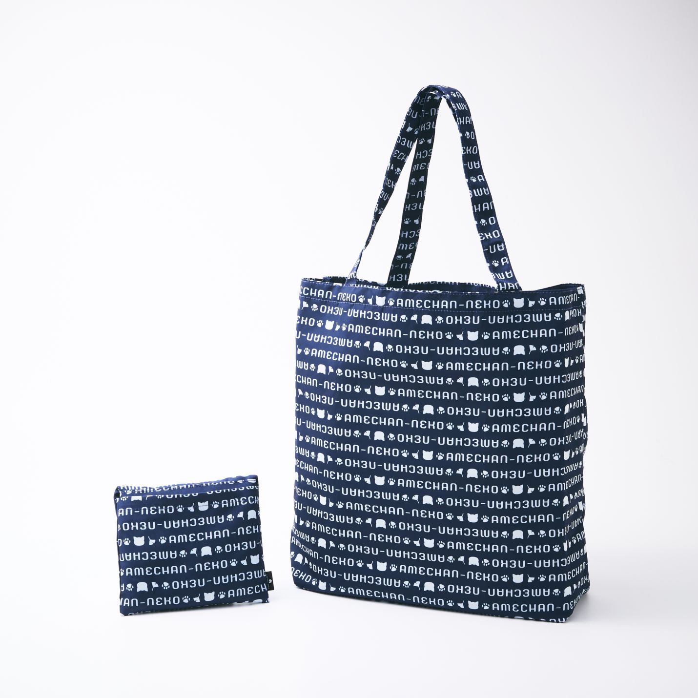 アメちゃんねこ柄　ホテルオリジナルエコバッグ＜ネイビー＞
