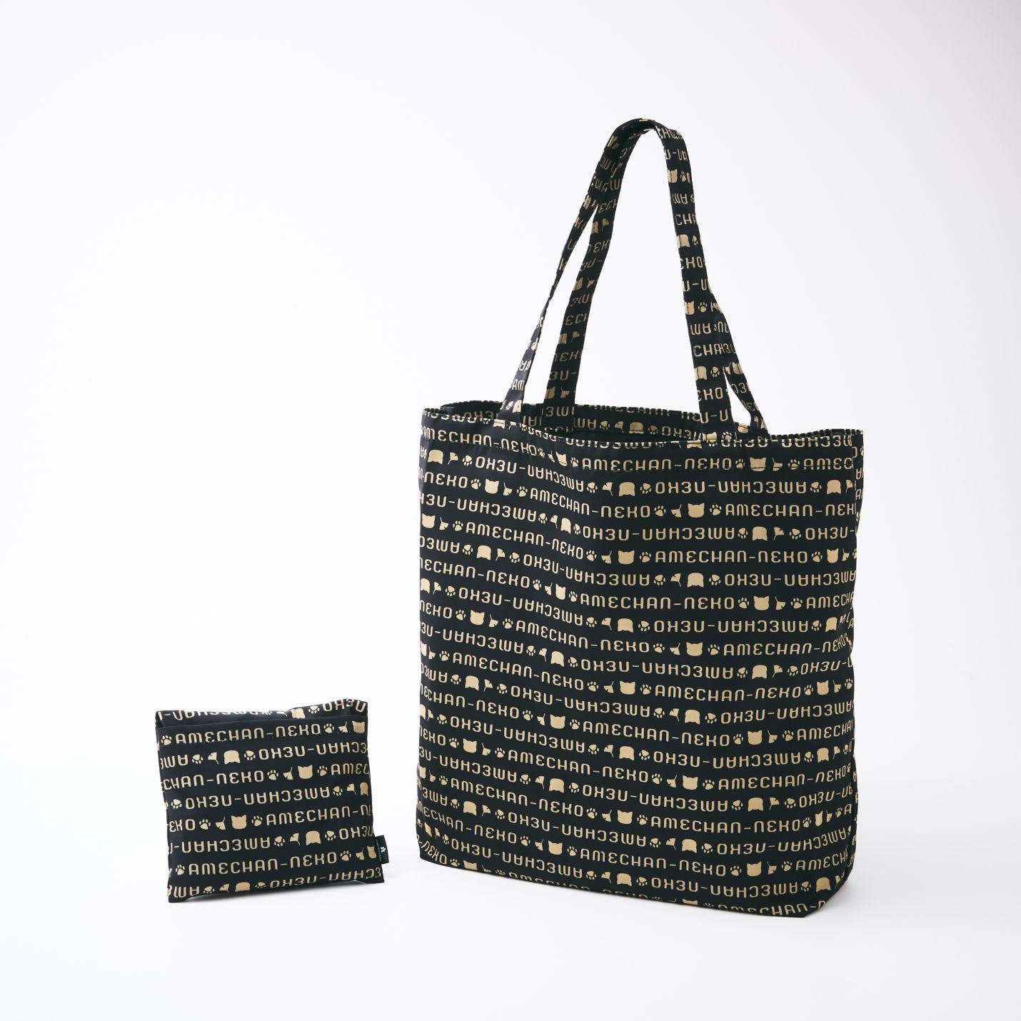 アメちゃんねこ柄　ホテルオリジナルエコバッグ＜ブラック＞