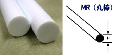 MR-50 プラ 丸棒 直径1.3mm 長さ250mm 10本入り|素材|ツール＆マテリアル