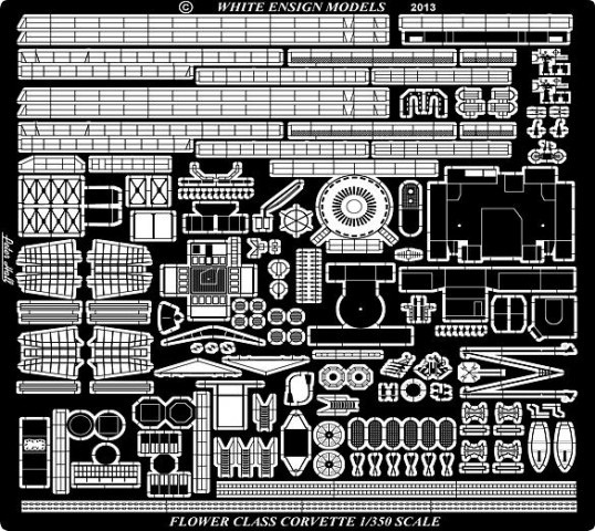 35171 フラワー級コルベット用エッチングパーツセット|艦船用パーツ|艦船