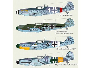 48-017 メッサーシュミット Bf109 Part.3 JG/300/26/77/11|飛行機用デカール|飛行機