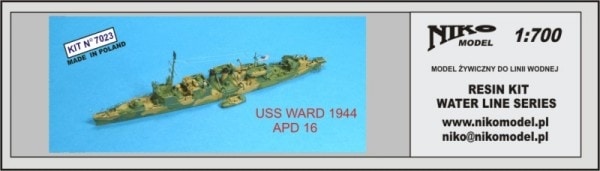 7023 マンリー級高速輸送艦 APD-16 ウォード Ward 1944|第二次大戦の艦船モデル|艦船
