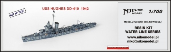 7037 シムス級駆逐艦 DD-410 ヒューズ Hughes 1942 | ニコモデル NIKO