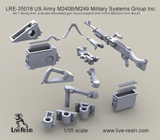 LRE-35018 アメリカ陸軍 M240B 7.62mm機関銃 車載型スイングアームマウント付|大戦後のAFVモデル|AFV