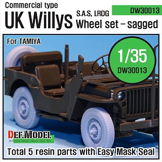 DW30013 イギリス ウィリス SAS ジープ 自重変形タイヤ|AFV用パーツ|AFV