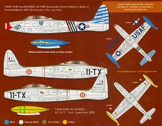 32044 F-84G Thunder Jets Pt.1|飛行機用デカール|飛行機