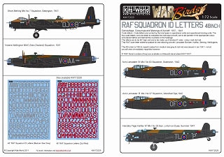 KW172025 48inch スコードロンID/Aircraft Letter グレー RAF爆撃隊 1937-1941|飛行機用デカール|飛行機