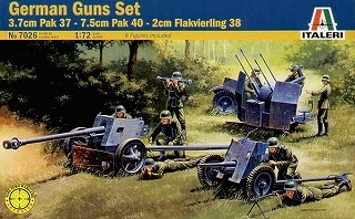 7026 ドイツ 対戦車/対空砲セット Pak37/Pak40/Flaf38 | イタレリ