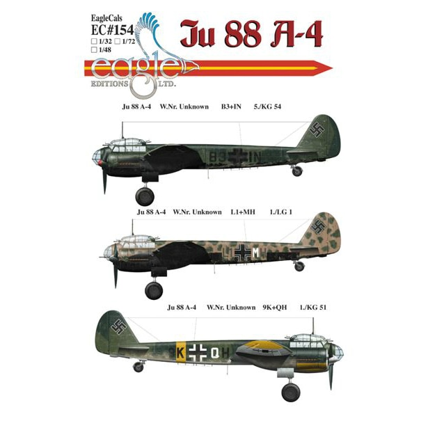 EC72154 ユンカース Ju88A-4 | イーグルカルスデカール