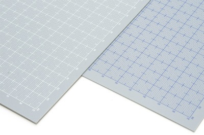 OM-303 プラプレート【グレー】目盛付き 目盛印刷色ホワイト 厚さ1.0mm|素材|ツール＆マテリアル