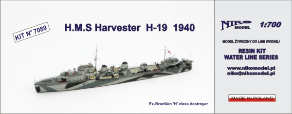 7089 H級駆逐艦 H19 ハーヴェスター Harvester 1940|第二次大戦の艦船モデル|艦船