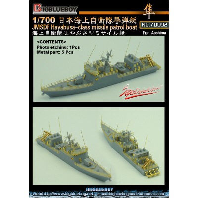 70092 はやぶさ型ミサイル艇用エッチングパーツ|艦船用パーツ|艦船