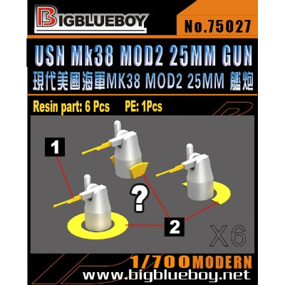 75027 米海軍 Mk.38 Mod2 25mm砲|艦船用パーツ|艦船