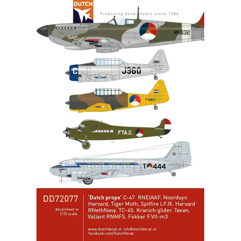 72077 オランダのレシプロ機 | ダッチデカール DUTCH DECAL | 飛行機