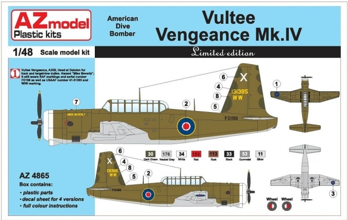 AZ4865 ヴァルティー ヴェンジャンス Mk.IV|第二次大戦の飛行機モデル|飛行機