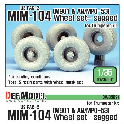 DW35091 現用米 MIM-104B パトリオット MIM-104 M901 & AN/MPQ-53 自重変形タイヤ|AFV用パーツ|AFV