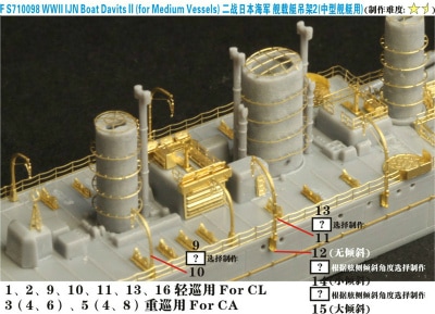 FS710098 日本海軍 ボートダビットII 中型艦用|艦船用パーツ|艦船