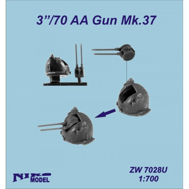 ZW7028U 米海軍 Mk.37 70口径3インチ連装砲 | ニコモデル NIKO