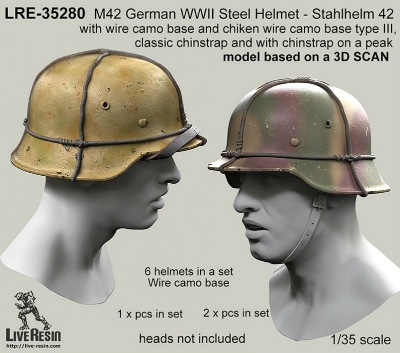 米軍ヘルメット LRE-35280 M42 German WWII Steel Helmet - Stahlhelm 42 with wire