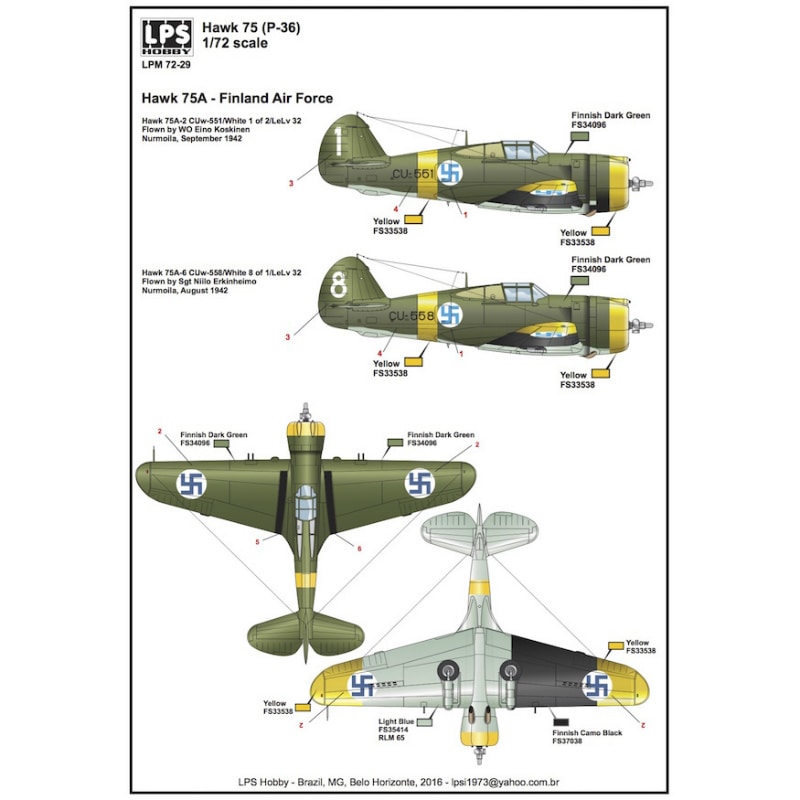 LPS HOBBY LPM72-29 カーチス ホーク 75A(P-36) フィンランド空軍