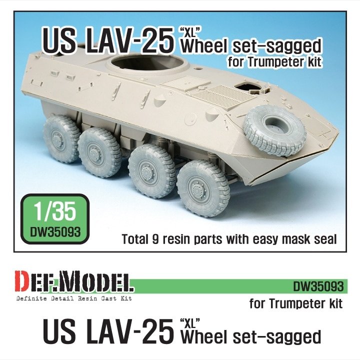 DW35093 現用米 LAV-25 'XL' 自重変形タイヤセット|AFV用パーツ|AFV