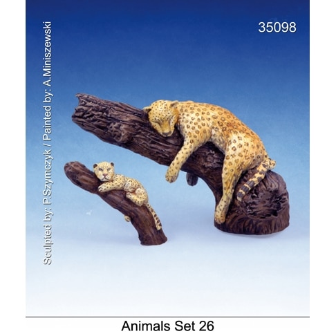 35098 動物セット26 樹上の豹 | マンティスミニチュアズ | フィギュア