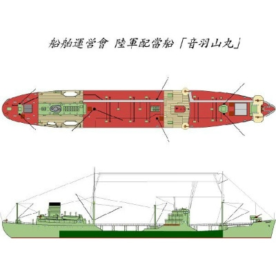 【再入荷】SS-C-083 船舶運営會 陸軍配當船 輸送船 音羽山丸|第二次大戦の艦船モデル|艦船