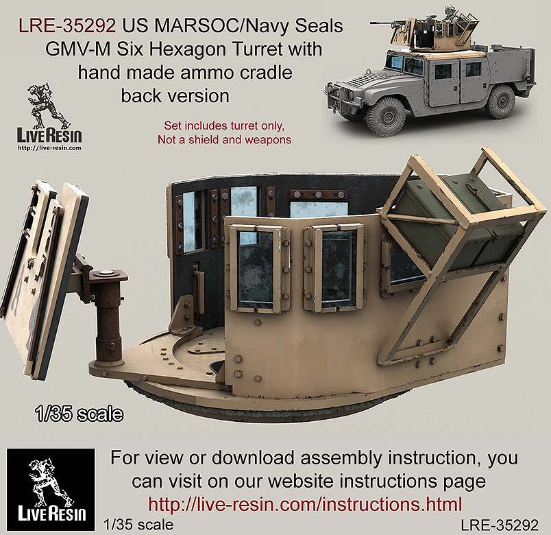 LRE-35292 US MARSOC/Navy Seals GMV-M Six Grain Turret with hand made ammo cradle side version