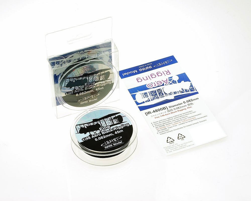IR-4800B ファインエアロリギング(直径0.082mm×45m 黒色 1/48用)|素材|ツール＆マテリアル